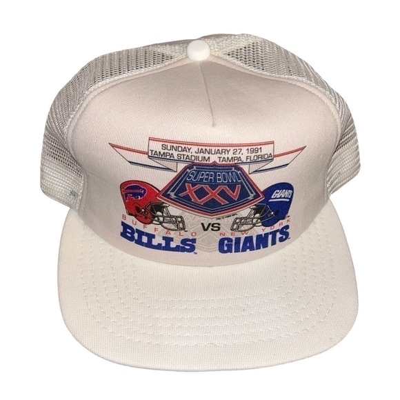 Vintage 1991 Superbowl 25 Bills vs Giants Trucker Hat